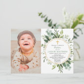 Eucalyptusdoop, groen gebladerte moderne foto kaart (Staand voorkant)