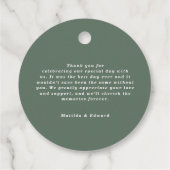 Eucalyptuselegant voor waterverf- en naaldbomen bedankjes labels (Achterkant)