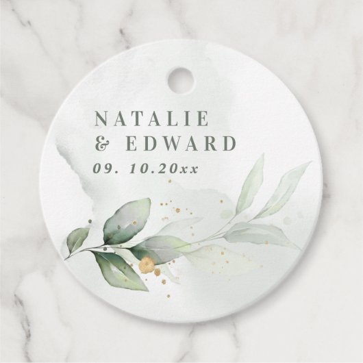 Eucalyptuselegant voor waterverf- en naaldbomen bedankjes labels (Voorkant)