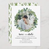 Eucalyptusfoto slaat de datum op save the date (Voorkant / Achterkant)