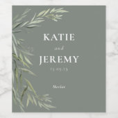 Eucalyptusgom laat groen achter wijn etiket (Enkel label)