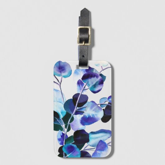 Eucalyptusgom waterverf bagagelabel (Voorkant (verticaal))