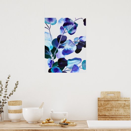 Eucalyptusgom waterverf poster (Keuken)