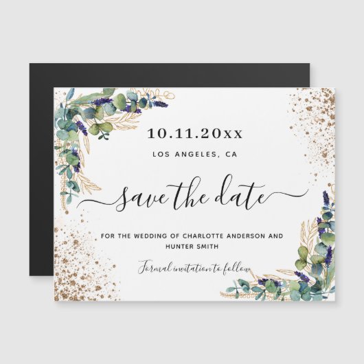 Eucalyptusgoud met uitzondering van de datummagnee (Voorkant / Achterkant)