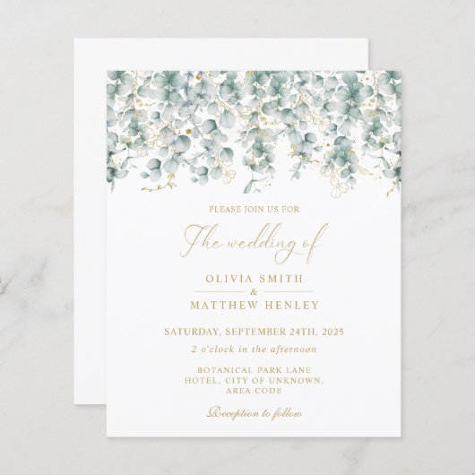 Eucalyptusgoudbruinbruinbruinbruiloft (Voorkant / Achterkant)