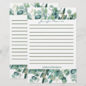 Eucalyptusgrens gepersonaliseerd briefpapier (Voorkant / Achterkant)