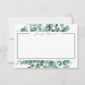 Eucalyptusgrens gepersonaliseerd notitiekaartje (Voorkant)