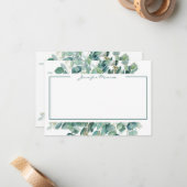 Eucalyptusgrens gepersonaliseerd notitiekaartje (Voorkant / Achterkant in situ)