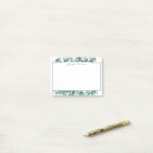 Eucalyptusgrens gepersonaliseerd post-it® notes (Op bureau)