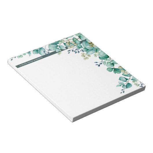 Eucalyptusgrens van de moderne Waterverf Notitieblok (Schuin)