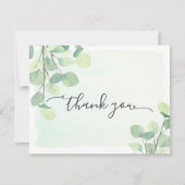 Eucalyptusgroen Aquarel Geschilderde Achtergrond Bedankkaart (Voorkant)