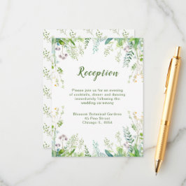Eucalyptusgroen blad bruiloftsreceptie informatiekaartje
