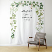 Eucalyptusgroen Bladeren Boog Bruiloftachtergrond Wandkleed (In situ)