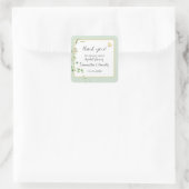 Eucalyptusgroen Boho Bedankt Vierkante Sticker (Tas)