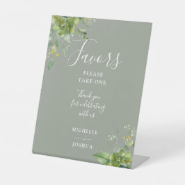 Eucalyptusgroen Botanische Saliegroene Favorieten Reclamebord Met Voetstuk