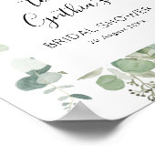 eucalyptusgroen bruidsfeest verwelkomingsbord poster (Hoek)