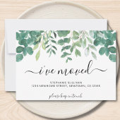 Eucalyptusgroen Ik ben verhuisd Aankondiging