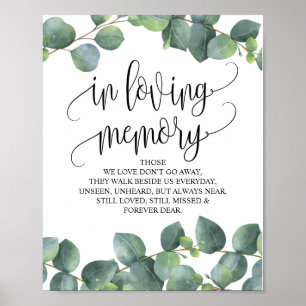Eucalyptusgroen In Lieve Herinnering Herdenkingsbo Poster