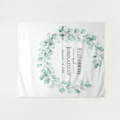 Eucalyptusgroen Krans Waterverf Wandkleed (Voorkant (horizontaal))