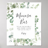 eucalyptusgroen mimosa bar bord poster (Voorkant)