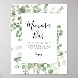 eucalyptusgroen mimosa bar bord poster
