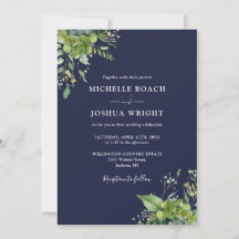 Eucalyptusgroen Navyblauw Monogram Trouwdag