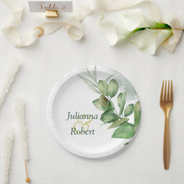 Eucalyptusgroen papier borden papieren bordje