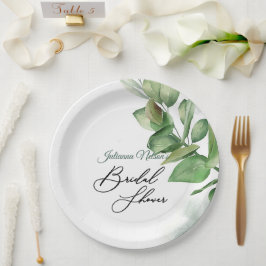 Eucalyptusgroen papier borden papieren bordje