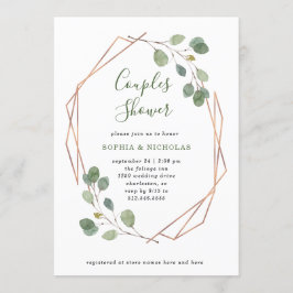 Eucalyptusgroen | Roos Gold Geo Couples Shower Kaart