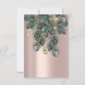 Eucalyptusgroen Rose Goud Glitter Folies Kaart (Achterkant)
