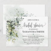 Eucalyptusgroen waterverf vrijgezellenfeest kaart (Voorkant / Achterkant)