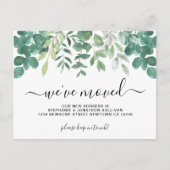 Eucalyptusgroen We zijn verhuisd Aankondigingskaart (Voorkant)