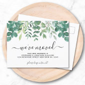 Eucalyptusgroen We zijn verhuisd Aankondigingskaart