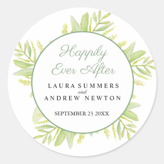 Eucalyptusgroene bladeren, gelukkig nog na ronde sticker (Voorkant)