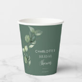 Eucalyptusgroene Bruilofts decoratie Papieren Bekers (Voorkant)