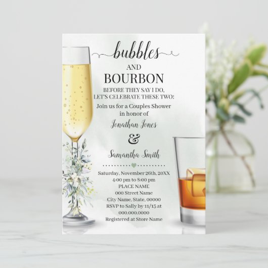 Eucalyptusgroene bubbels Bourbon-paren douchen Kaart (Staand voorkant)