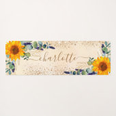 Eucalyptusgroene zonnebloemen, strooisel yogamat (Achterkant (horizontaal))