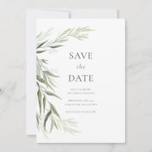 Eucalyptushars Groen Blad Save the Date