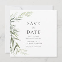 Eucalyptushars Groen Blad Save the Date