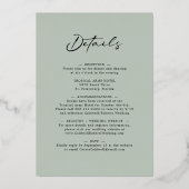 Eucalyptuskalligrafie Alles bij één weddenschap Folie Uitnodiging (Achterkant)