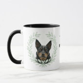 Eucalyptuskrans Australische Kelpie-hond Monogram Mok (Links)