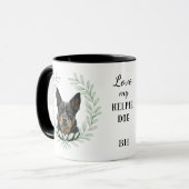 Eucalyptuskrans Australische Kelpie-hond Monogram Mok (Voorkant links)