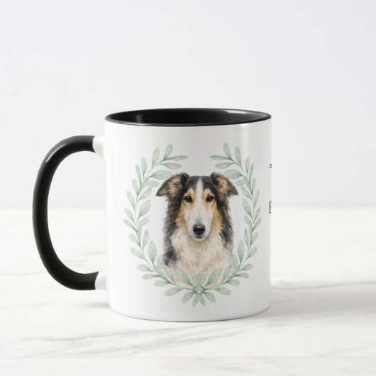 Eucalyptuskrans Borzoi-hond Monogram Mok (Links)