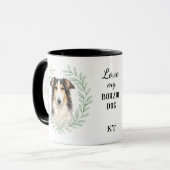 Eucalyptuskrans Borzoi-hond Monogram Mok (Voorkant links)