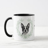 Eucalyptuskrans Boston Terrier Hondenmonogram Mok (Links)