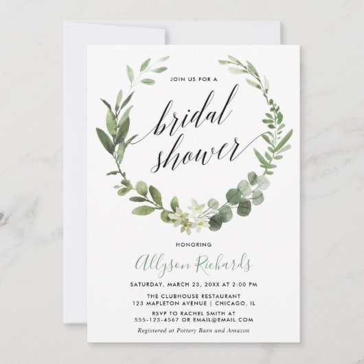 Eucalyptuskrans geslachtsneutraal vrijgezellenfees kaart (Voorkant)