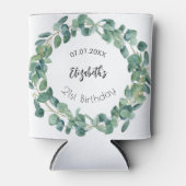 Eucalyptuskrans verjaardag blikjeskoeler (Voorkant)