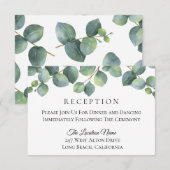 Eucalyptusloof Bruiloftsreceptie Informatiekaartje (Voorkant / Achterkant)