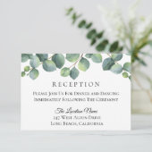 Eucalyptusloof Bruiloftsreceptie Informatiekaartje (Staand voorkant)