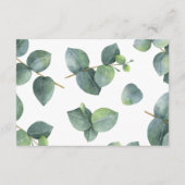 Eucalyptusloof Bruiloftsreceptie Informatiekaartje (Achterkant)